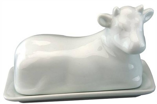 White porcelain cow butter - cow,