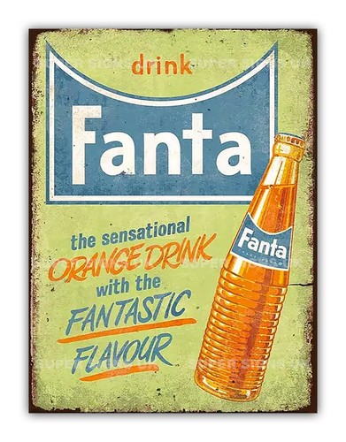 Fanta vintage style metal sign - vintage,