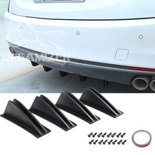 Universal Rear Bumper Lip Diffuser Shark Fin Splitter Spoiler for Sedan Coupe