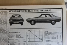 Original 1973 DATSUN 240K GT  Motor magazine road test No 55/73 (folded)