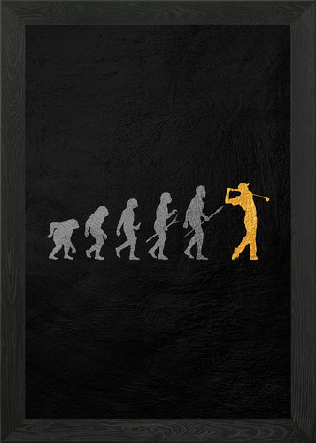 Golf evolution framed wall art - evolution,