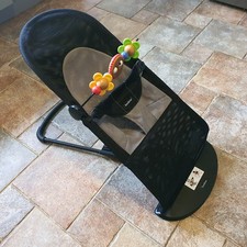 BABYBJORN Bouncer Balance Soft, Black/Dark Grey, Cotton with googly eyes toy