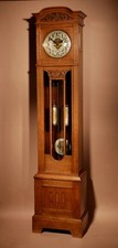 Art Nouveau / Art Deco Impressive and Beautiful Golden Oak Dutch Longcase Clock.