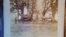 1880'S LARGE ANTIQUE PHOTOGRAPH PEARSON WINE MERCHANT HORSE CART DRAY DOG KELSO