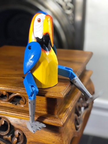 Wooden parrot shelf - parrot, sitter