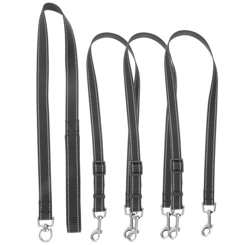 Black reflective dog leash - dog,