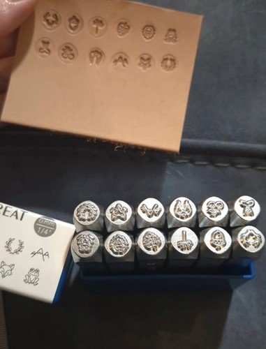 Leatherwork metal stamps - , set
