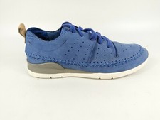 M & S Blue Leather Memory Foam Trainers Uk 3.5