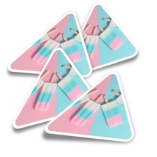 4x Triangle Stickers - Ice