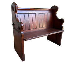 Solid Pitch Pine Antique Decorative Church or Chapel Pew - Quirky Bench Seating