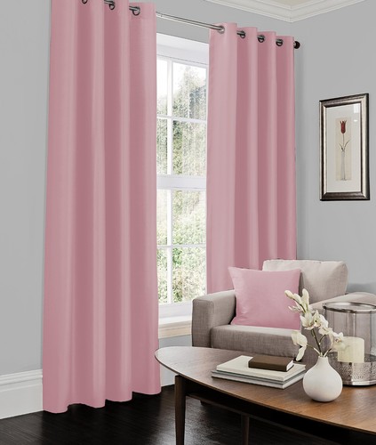 Faux silk curtain pair ring - curtain,