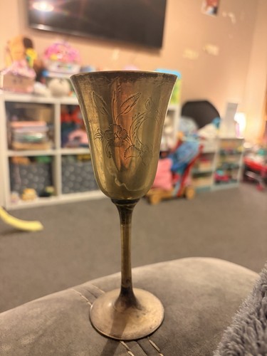 Vintage brass goblet - vintage,