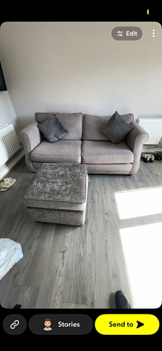 Grey fabric sofa seater - fabric, 3-seater