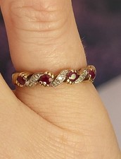Ruby And Diamond 9ct Yellow