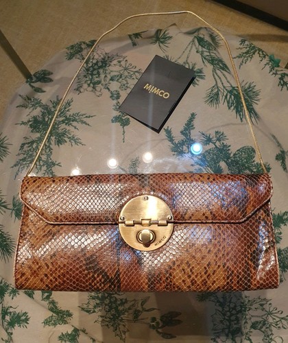 Mimco leather brown snakeskin - leather,