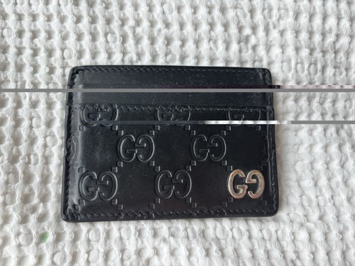 Gucci black leather card - gucci,