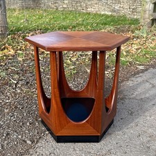 G Plan Side Table Vintage Mid-Century Hexagonal Teak Occasional End Table