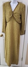 Vintage Sz M Scala Gold Beaded
