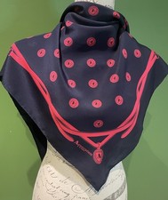 AQUASCUTUM. SMART VINTAGE SILK SCARF -MONOGRAM A'S!
