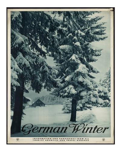Vintage german winter poster - vintage,
