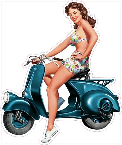 Shaped vinyl sticker - sticker, retro