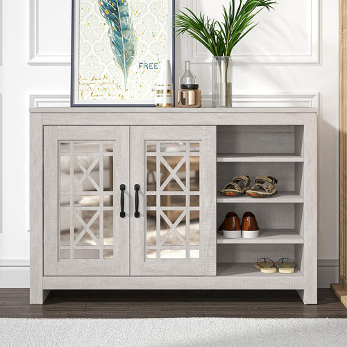 Shoe cabinet door mirrored - cabinet,