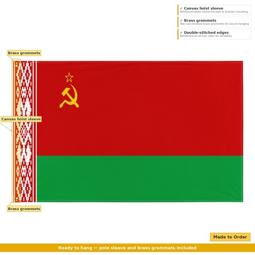 Byelorussian ssr flag - 3x5, |