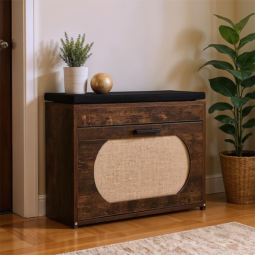 Wood shoe bench - wood, entryway