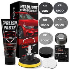 Headlight Restoration Kit - Polish & Clean for Improved Visibility & Safety