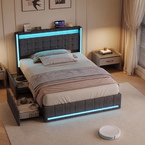 4ft6 upholstered bed double - bed,