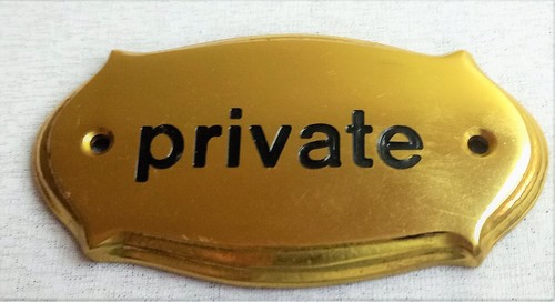 Private brass door sign notice - private,