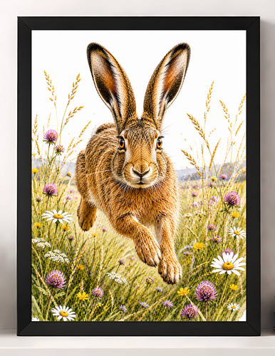 Rabbit hare print - hare,