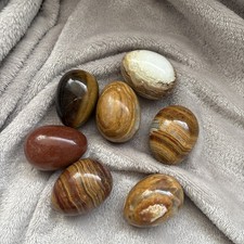 7 Beautiful Vintage Polished Marble Eggs Natural Stone Onyx  