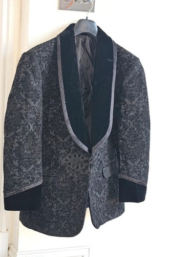 Black velvet brocade mens - velvet,