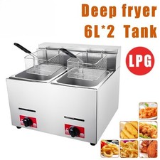2X 6L Commercial LPG Gas Fryer
