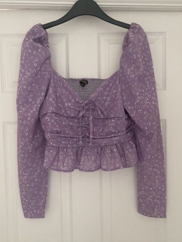 Lilac floral puff sleeve
