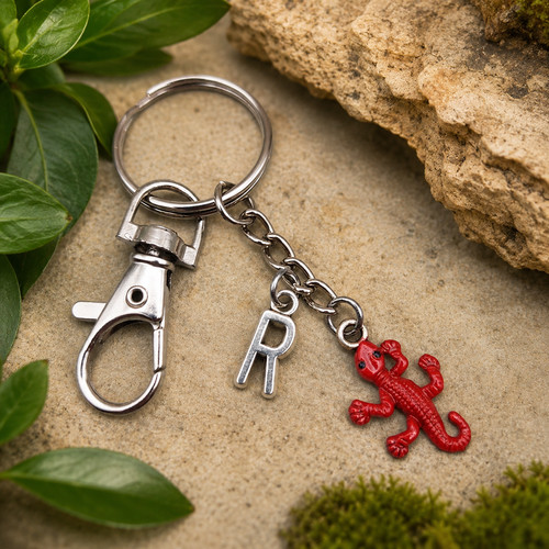Red gecko keyring - red, –