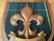 VINTAGE SCOTTISH MADE, ABERDEEN (HILTON) SCOUTS, 27th TROOP WALL PLAQUE/SHIELD