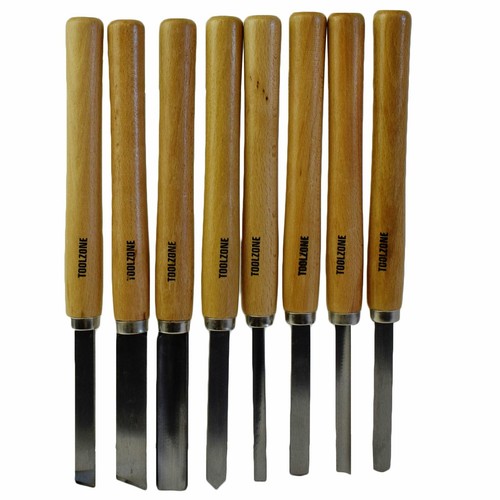 8pc wood carving - carving, turning