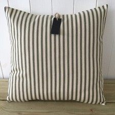CUSHION COVER OLIVE TICKING