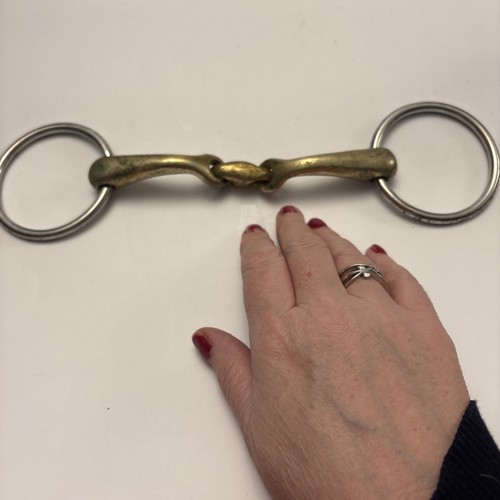 Brass horse snaffle bit - brass,