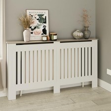 NQP Longslow Extra Large Radiator Cover White/ Oak- LOCAL DELIVERY ONLY