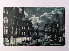 Postcard Leeds Boar Lane In Moonlight Early 1900s
