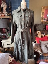 Shein Khaki Buttons Down Military Style Belted Dress Size S