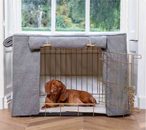 Dog crate cover pewter - cover,