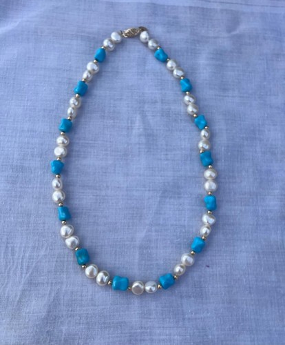 Turquoise freshwater pearl - turquoise, &