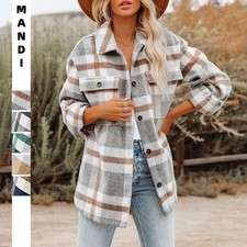 Womens Plaid Shacket Flannel