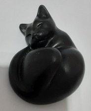 Sleeping Cat Sculpture signed