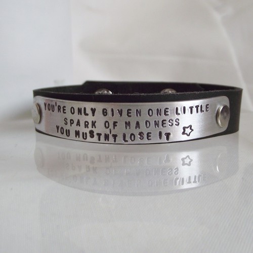 Real leather cuff bracelet - cuff,