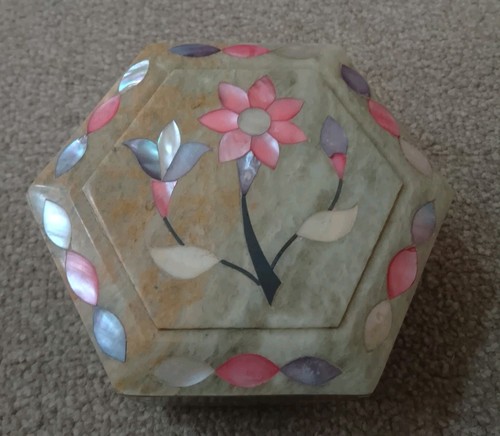 Vintage hexagonal soapstone - vintage,